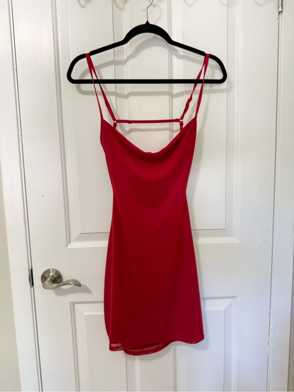 Garage Red Cowl Neck Slip Mini Dress